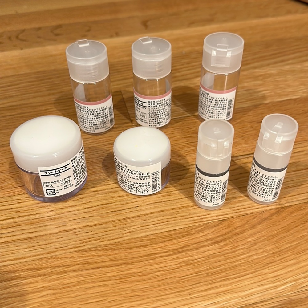 NWT muji travel containers - set of 7